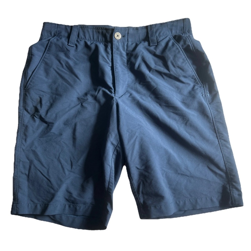 Under Armour Blue Flat Front Shorts Lightweight Athletic Wear
